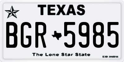 TX license plate BGR5985