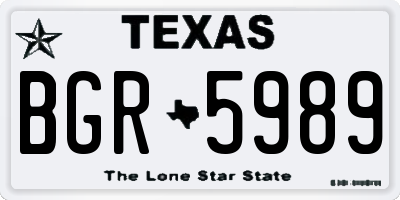 TX license plate BGR5989
