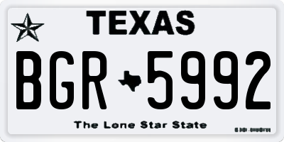 TX license plate BGR5992