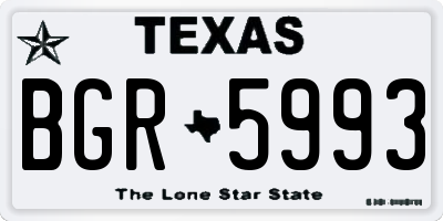 TX license plate BGR5993