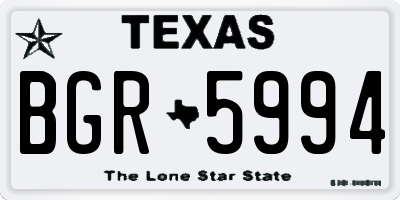 TX license plate BGR5994