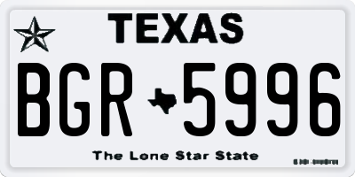 TX license plate BGR5996