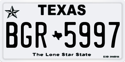 TX license plate BGR5997