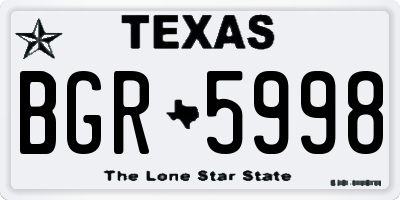 TX license plate BGR5998
