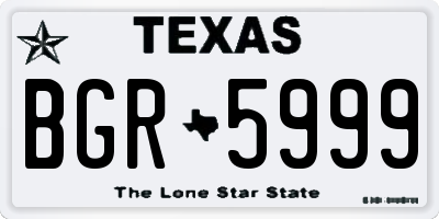 TX license plate BGR5999