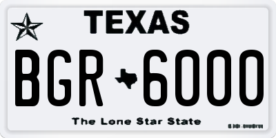 TX license plate BGR6000