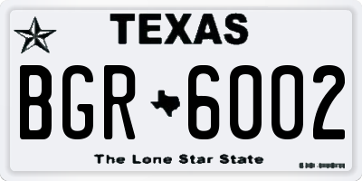 TX license plate BGR6002