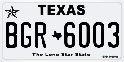 TX license plate BGR6003