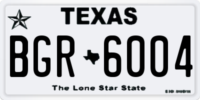 TX license plate BGR6004
