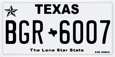 TX license plate BGR6007