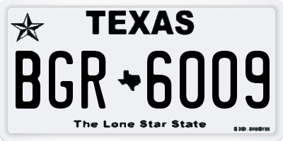 TX license plate BGR6009