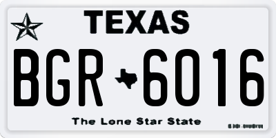 TX license plate BGR6016