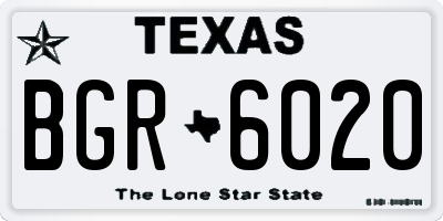 TX license plate BGR6020