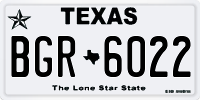 TX license plate BGR6022