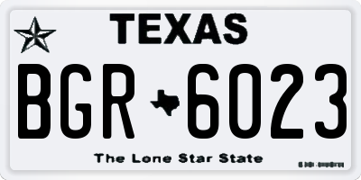 TX license plate BGR6023
