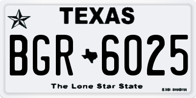 TX license plate BGR6025