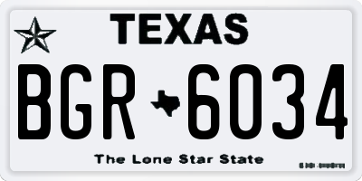 TX license plate BGR6034