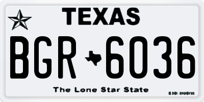 TX license plate BGR6036