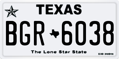 TX license plate BGR6038