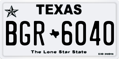 TX license plate BGR6040
