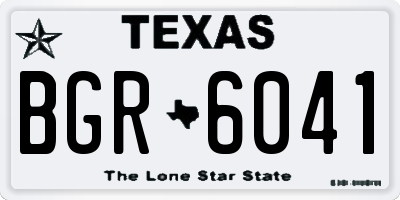 TX license plate BGR6041