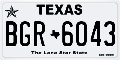 TX license plate BGR6043