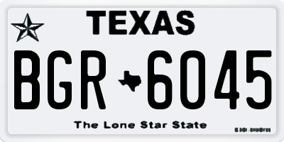 TX license plate BGR6045