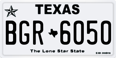 TX license plate BGR6050