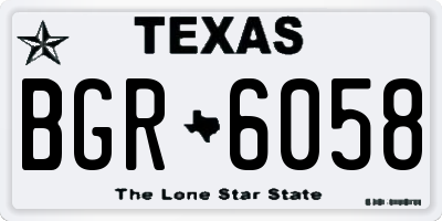 TX license plate BGR6058