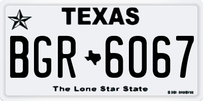TX license plate BGR6067