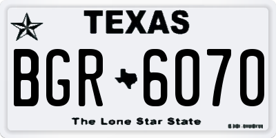 TX license plate BGR6070