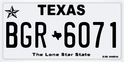 TX license plate BGR6071