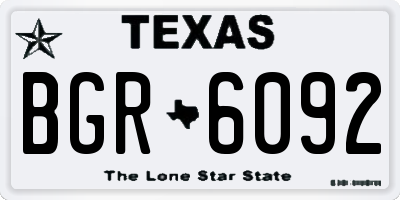 TX license plate BGR6092