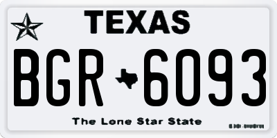 TX license plate BGR6093