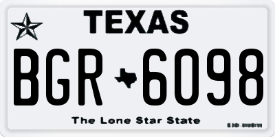 TX license plate BGR6098