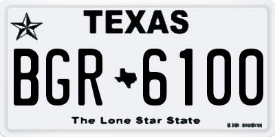 TX license plate BGR6100