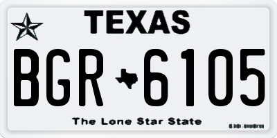 TX license plate BGR6105