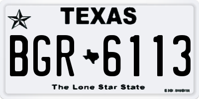 TX license plate BGR6113