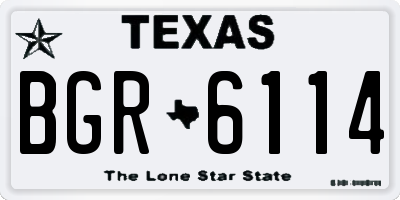 TX license plate BGR6114