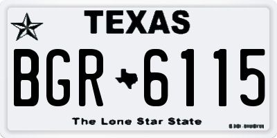TX license plate BGR6115