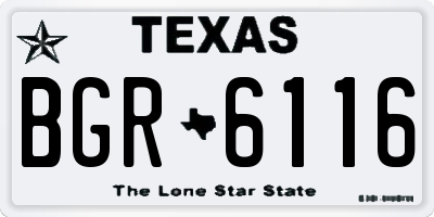 TX license plate BGR6116