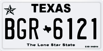TX license plate BGR6121