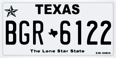 TX license plate BGR6122