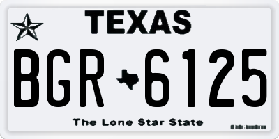 TX license plate BGR6125