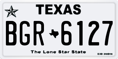 TX license plate BGR6127