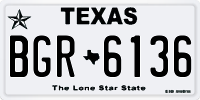 TX license plate BGR6136