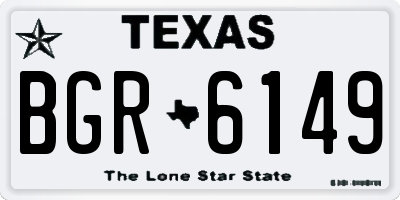 TX license plate BGR6149