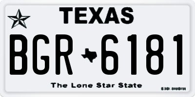 TX license plate BGR6181