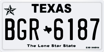 TX license plate BGR6187