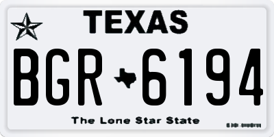 TX license plate BGR6194